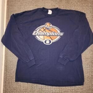 Vntg 2004 NCAA UConn Huskies Womens Basketball Champions Blue T-Shirt sz 2XL
